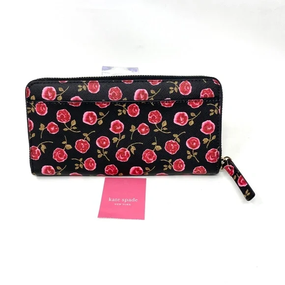 Kate Spade Women's Wallet Leather Neda Laurel Way Hazy Rose Roosterred WRLU5058 - Picture 5 of 6